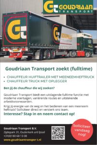 Advertentie Goudriaan Transport B.V.